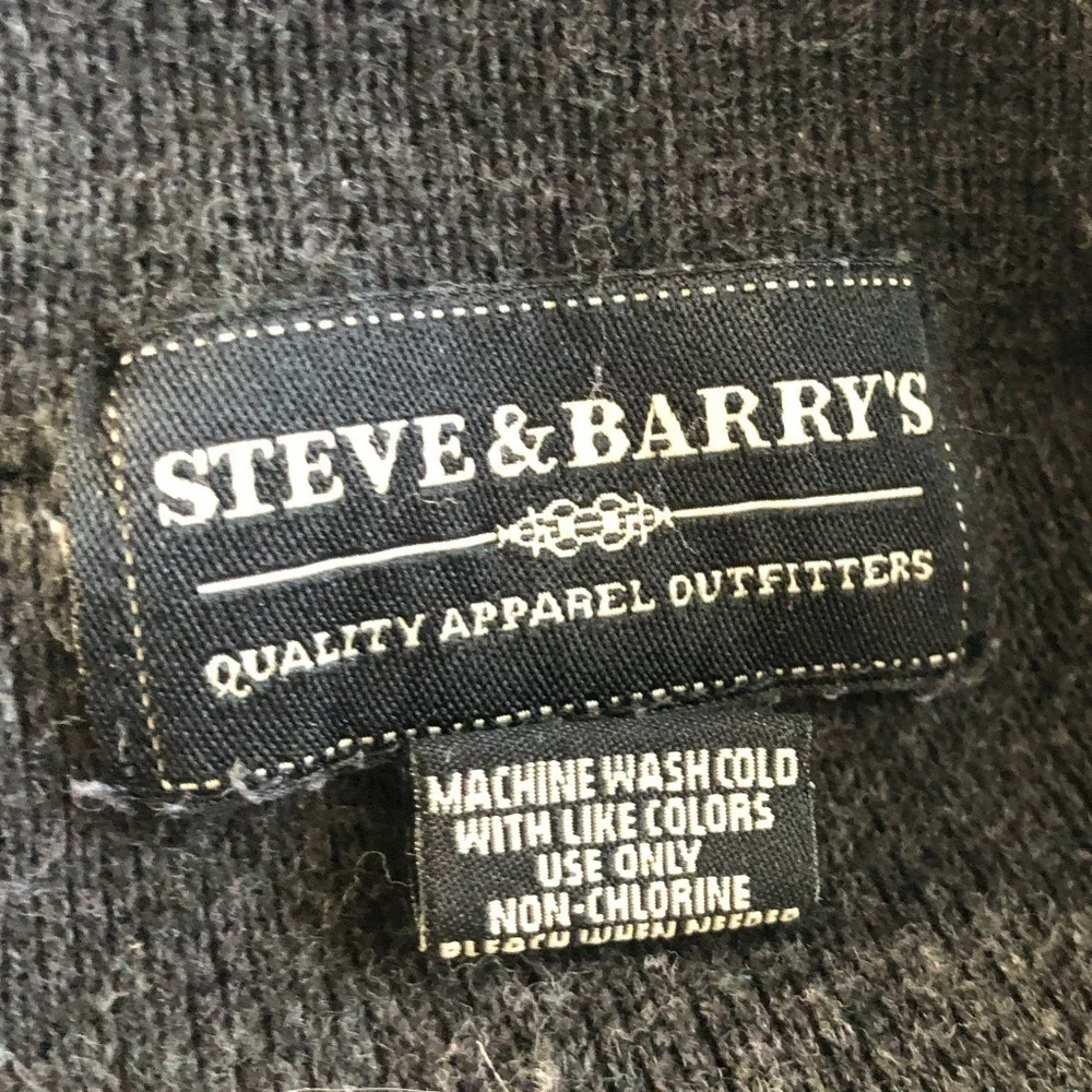Steve & Barry's 3/4 Zip Up‎ Black & Gray Sweater